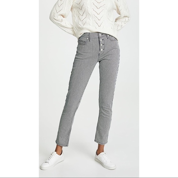 [Joie] High Waist Stripe Jeans - Picture 2 of 15